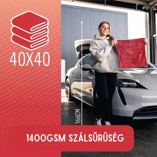 NukeGuys Gamma Dryer XXL – prosop de uscare auto 40x40 cm, roșu