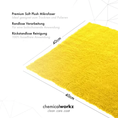 ChemicalWorkz Yellow Edgeless Soft Touch – lavetă din microfibră 40×40 cm
