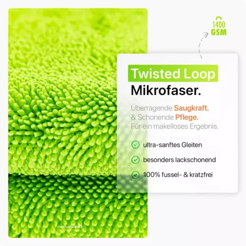 ChemicalWorkz Green Shark – prosop de uscare din microfibră 40x40 cm