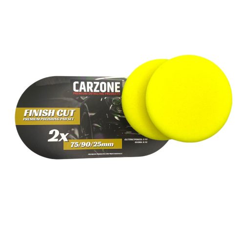 CarZone Thermo Finish galben 75mm tampon de lustruit pachet de 2 bucati