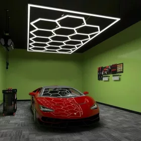   CarZoneShop Hexagon LED – iluminat pentru atelier, 15 piese