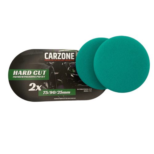 CarZone Thermo Hard Cut Green 75mm tampon de lustruit pachet de 2 bucati