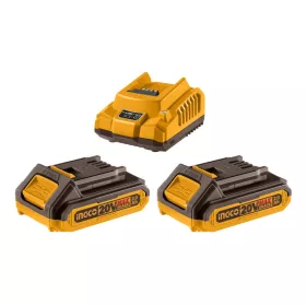   INGCO P20S – set de acumulatori și încărcător 20 V, 2x2,0 Ah