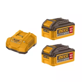   Set de acumulatori și încărcător INGCO 20 V – 2 x 4,0 Ah + 4,0 A