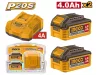 Set de acumulatori și încărcător INGCO 20 V – 2 x 4,0 Ah + 4,0 A