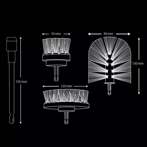 K2 Brill Set Pro – set de perii pentru curățarea interiorului, 4 piese