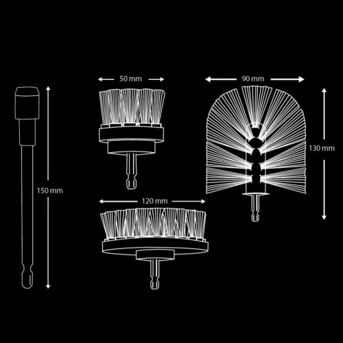 K2 Brill Set Pro – Set de perii pentru curățare auto cu prelungitor