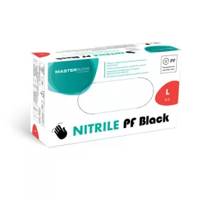 MasterGlove Mănuși de nitril negre mărimea L, 100 buc