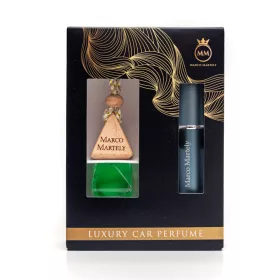   Marco Martely Bottled Boss – pachet cadou cu parfum auto și mini spray de 10 ml