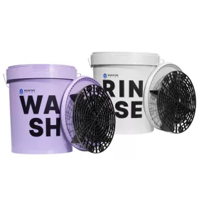   MonsterShine set 2 găleți de spălare auto cu capac și grit guard 19 L