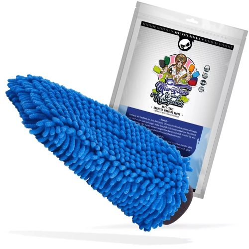 Mănușă auto microfibră Chenille XL Nuke Guys albastră pentru spălare delicată și eficientă