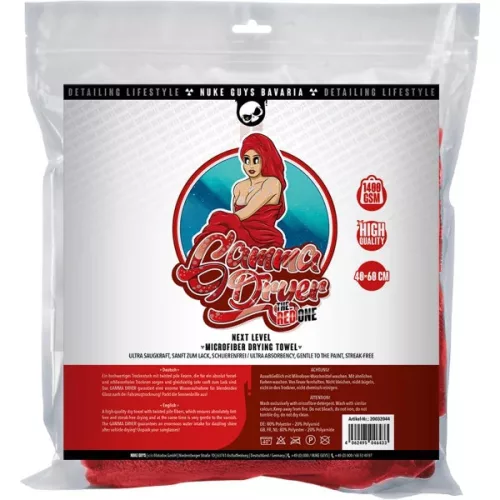 NukeGuys Gamma Dryer XXL – prosop de uscare auto 60x40 cm, roșu