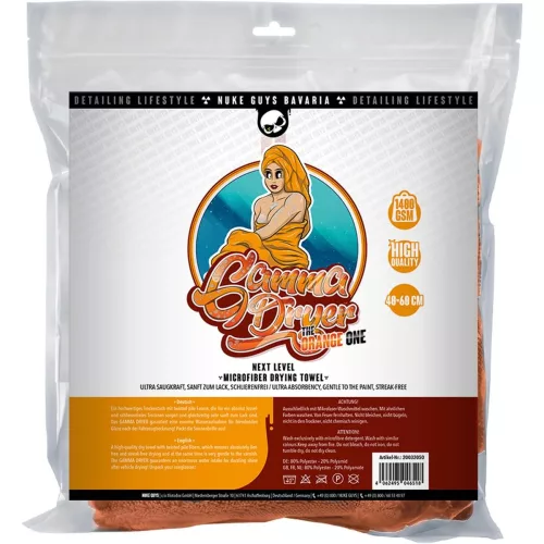 NukeGuys Gamma Dryer XXL – prosop de uscare auto 60x40 cm, portocaliu