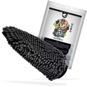 Mănușă auto microfibră Chenille XL Nuke Guys gri pentru spălare delicată și rapidă
