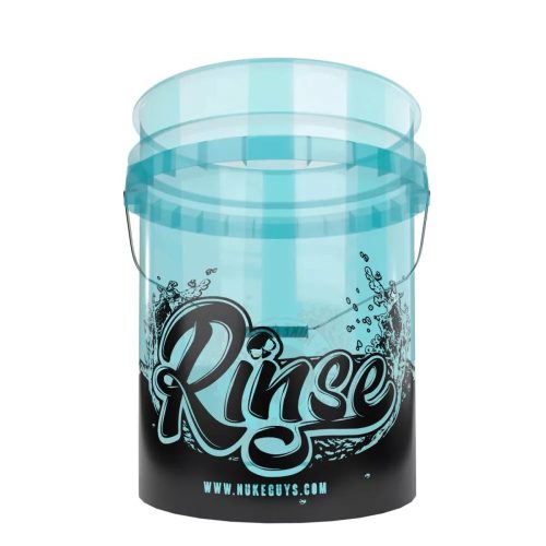Găleată transparentă Nuke Guys Rinse 19L cu sită aurie pentru spălare auto profesională