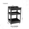 ChemicalWorkz – cărucior de detailing cu 3 polițe, 80x50x40 cm