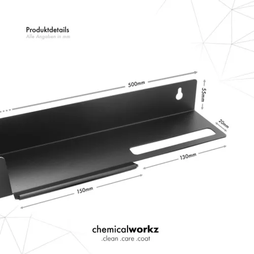 ChemicalWorkz Consolă – raft de perete pentru depozitare 50x9x5 cm