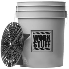Găleată Work Stuff WHEEL 20L gri cu grilă de sedimentare pentru curățarea jantelor