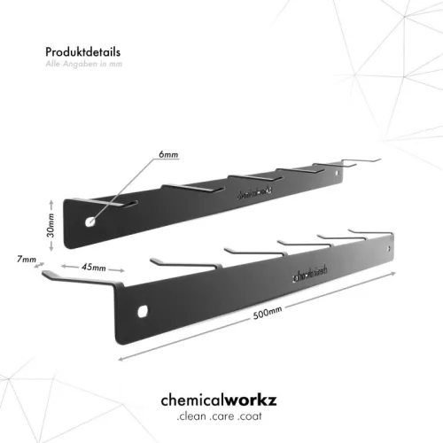 ChemicalWorkz suport de perete pentru 6 perii 49,5 cm